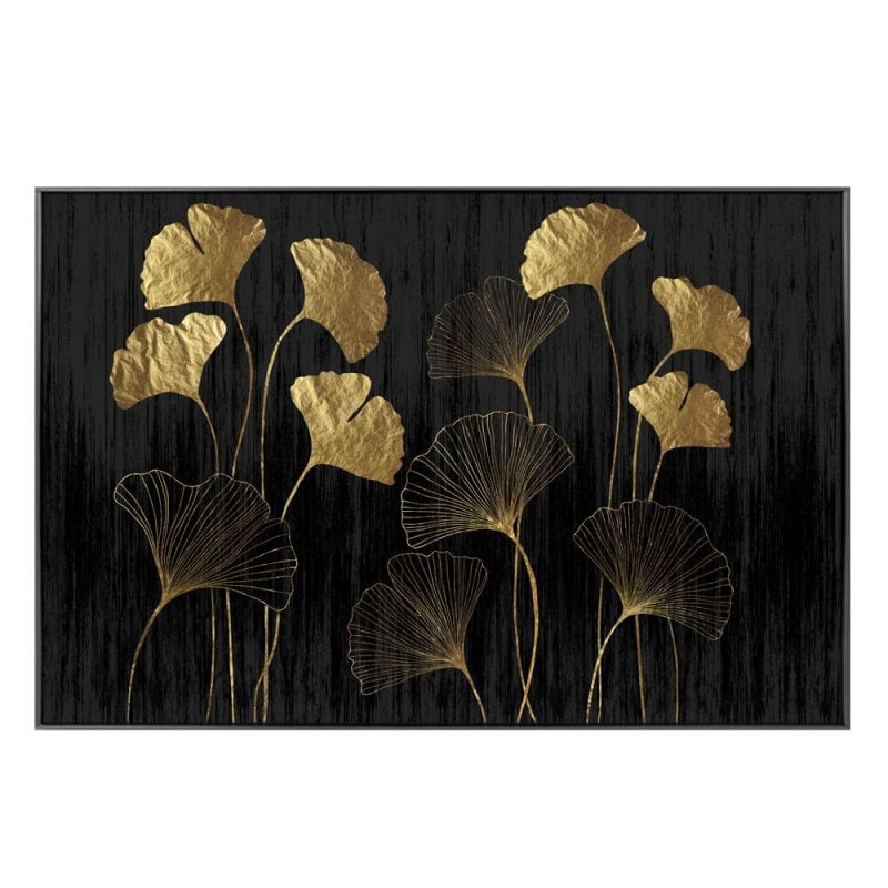 Έπιπλα Artikia Flowers Πίνακας Μαύρο Χρυσό 120x80cm Brand Maison