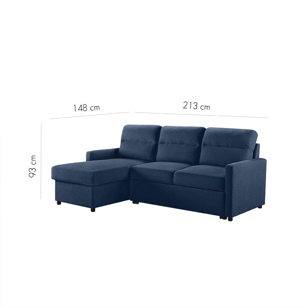 TUCAN ΚΑΝΑΠΕΣ ΚΡΕΒΑΤΙ ΓΩΝΙΑ ΑΝΑΣΤΡΕΨΙΜΗ ΜΠΛΕ 213x148x93 - Image 5