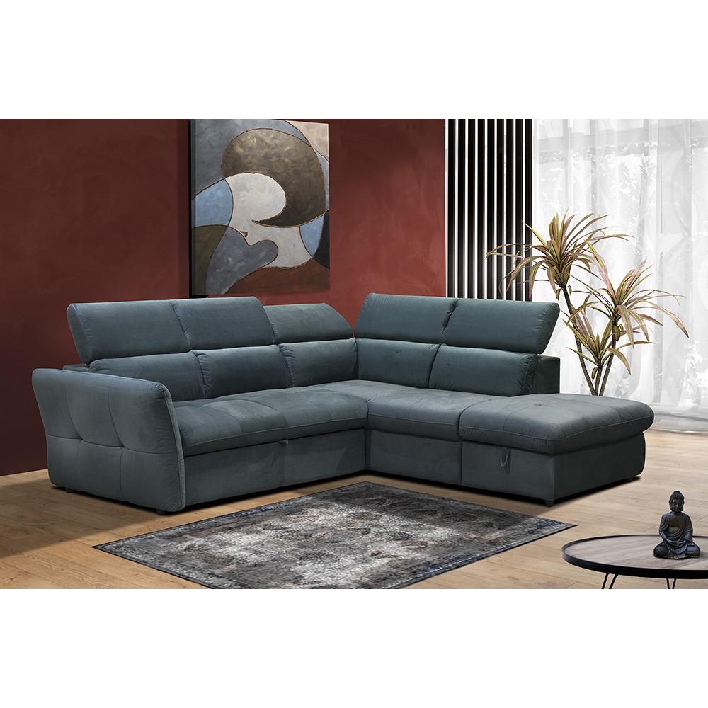 MONSERAT ΚΑΝΑΠΕΣ ΚΡΕΒΑΤΙ ΓΩΝΙΑ ΔΕΞΙΑ PETROL 254x224x90 - Image 4