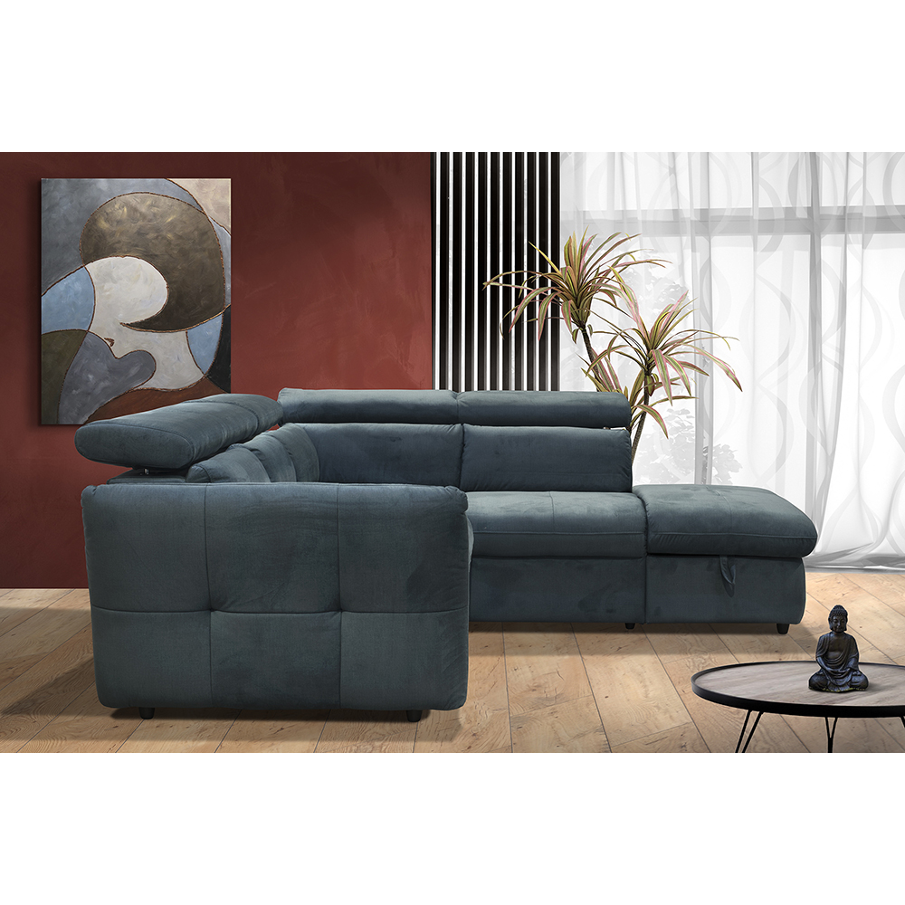 MONSERAT ΚΑΝΑΠΕΣ ΚΡΕΒΑΤΙ ΓΩΝΙΑ ΔΕΞΙΑ PETROL 254x224x90 - Image 5