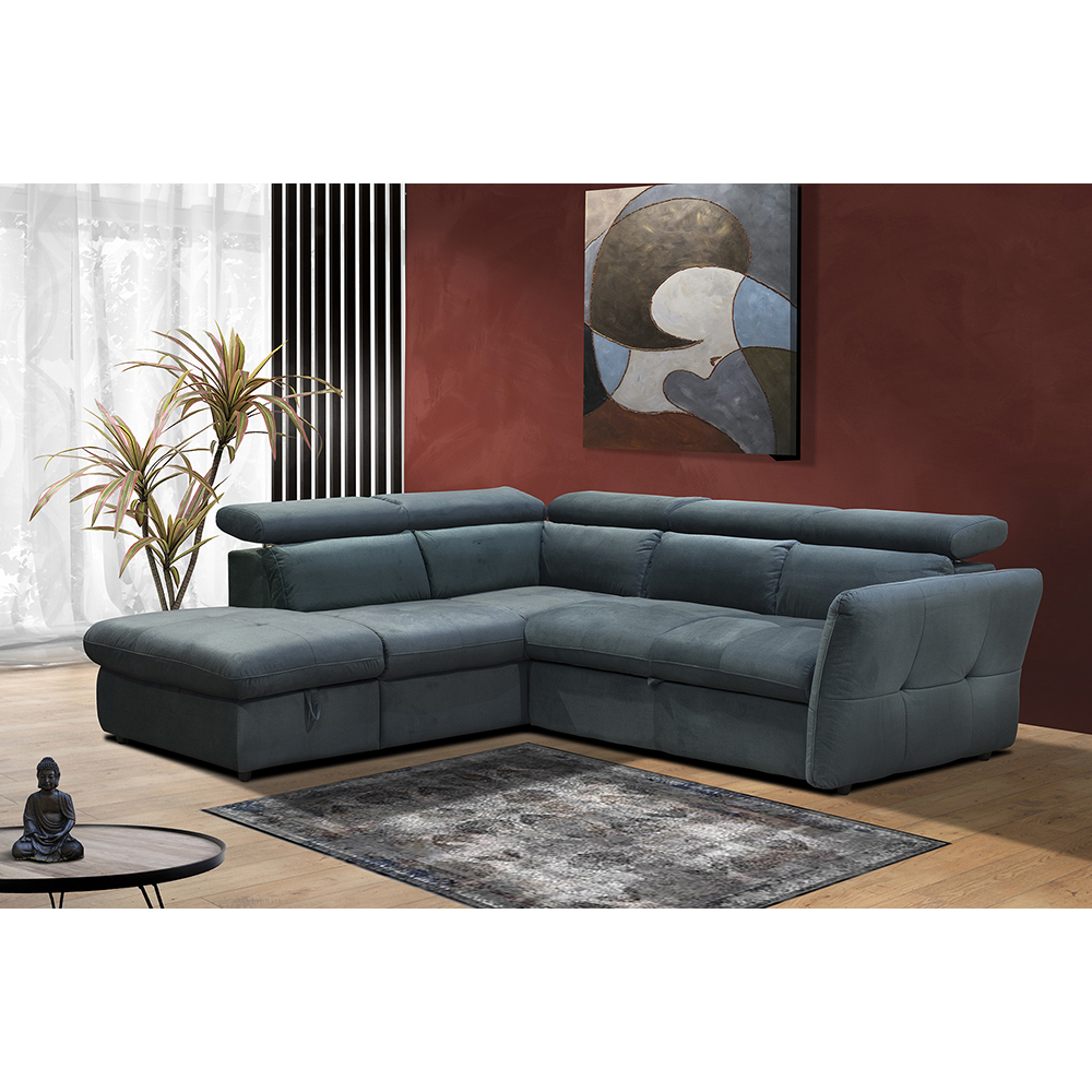 MONSERAT ΚΑΝΑΠΕΣ ΚΡΕΒΑΤΙ ΓΩΝΙΑ ΑΡΙΣΤΕΡΗ PETROL 254x224x90 - Image 3