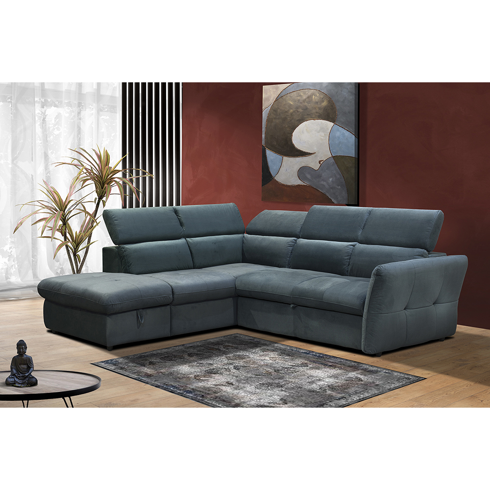 MONSERAT ΚΑΝΑΠΕΣ ΚΡΕΒΑΤΙ ΓΩΝΙΑ ΑΡΙΣΤΕΡΗ PETROL 254x224x90 - Image 4