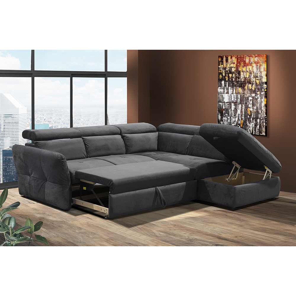 MONSERAT ΚΑΝΑΠΕΣ ΚΡΕΒΑΤΙ ΓΩΝΙΑ ΔΕΞΙΑ ΑΝΘΡΑΚΙ 254x224x90 - Image 2