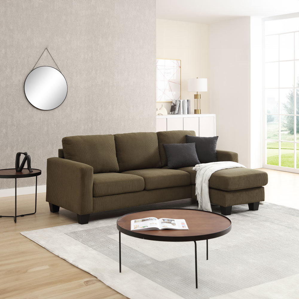 SENSO ΚΑΝΑΠΕΣ ΓΩΝΙΑ ΑΝΑΣΤΡΕΨΙΜΗ ΛΑΔΙ ΓΚΡΙ 217x143x86 - Image 2
