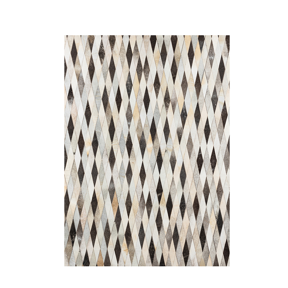 RHOMBUS ΧΑΛΙ ΣΑΛΟΝΙΟΥ 160x240cm ΔΕΡΜΑ ΓΚΡΙ ΜΠΕΖ ΚΑΦΕ