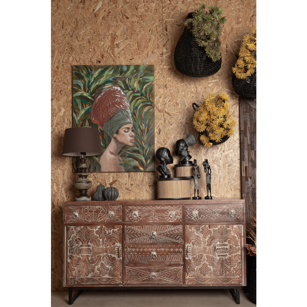 JUNGLE LADY ΠΙΝΑΚΑΣ ΔΙΑΚΟΣΜΗΣΗΣ 76x100x4 ΚΑΜΒΑΣ ΠΟΛΥΧΡΩΜΟ ΞΥΛΟ - Image 2