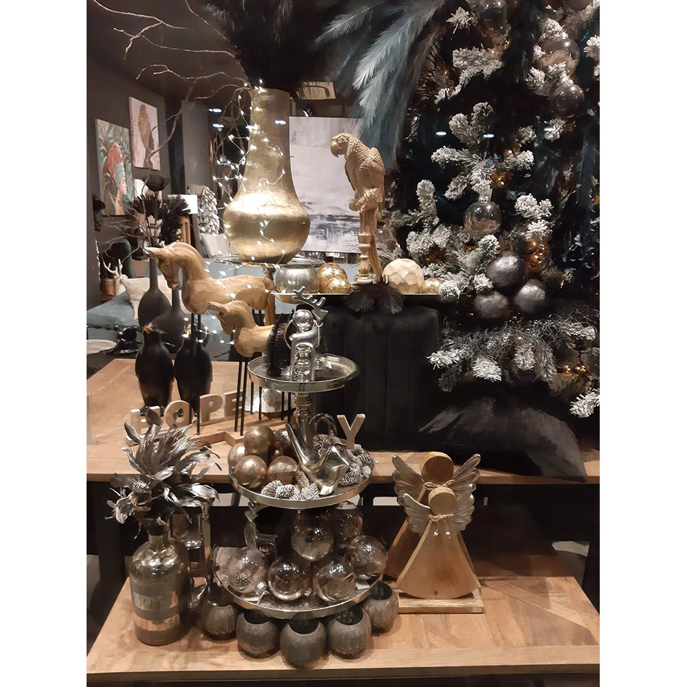 ANGI ΧΡΙΣΤΟΥΓΕΝΝΙΑΤΙΚΟ ΔΙΑΚΟΣΜΗΤΙΚΟ ΑΓΓΕΛΟΣ ΜΕ ΦΤΕΡΑ 28x7x38 ΞΥΛΟ MANGO ΦΥΣΙΚΟ ΑΣΗΜΙ ΑΛΟΥΜΙΝΙΟ - Image 2