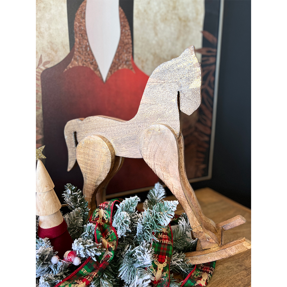 JEU ΔΙΑΚΟΣΜΗΤΙΚΟ ΚΟΥΝΙΣΤΟ ΑΛΟΓΟ 41x10x41 ΞΥΛΟ MANGO ΦΥΣΙΚΟ - Image 3