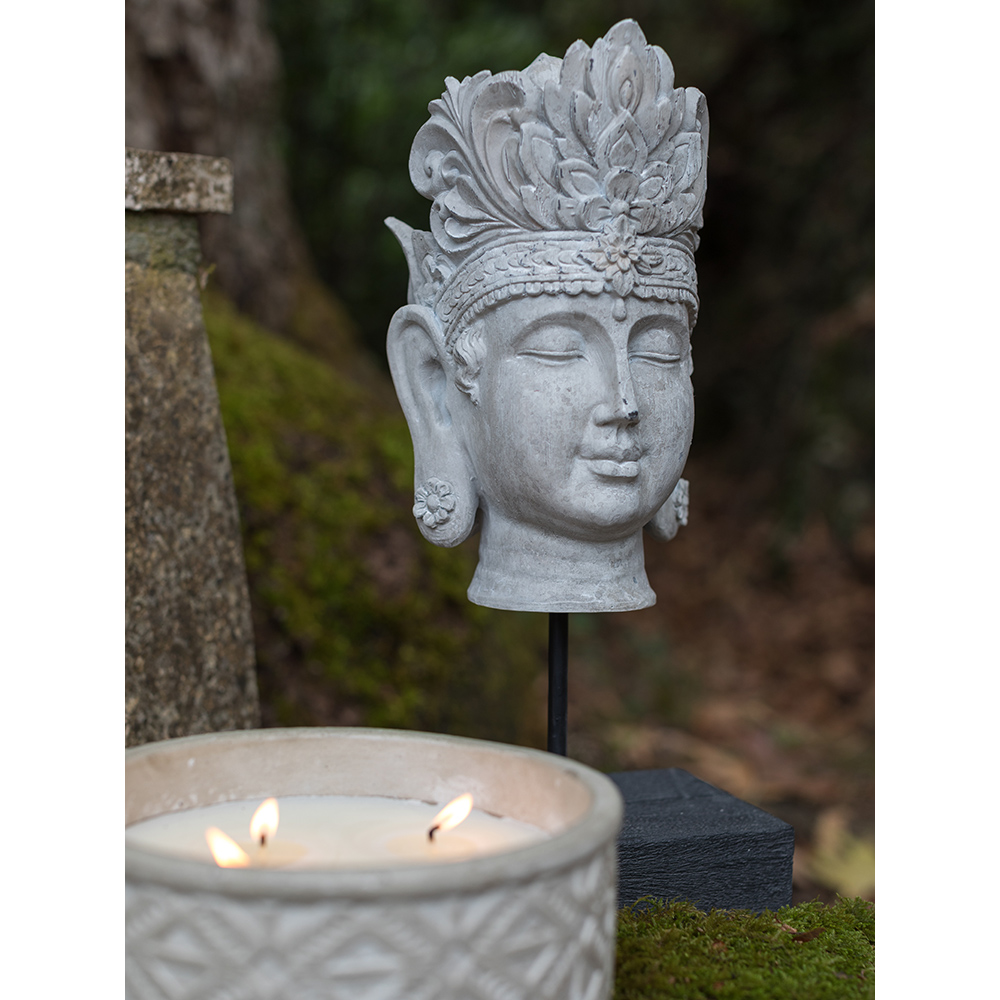 SHRIDEVI ΔΙΑΚΟΣΜΗΤΙΚΟ TOTEM 18x15x36 POLYRESIN ΛΕΥΚΟ ΑΝΤΙΚΕ ΜΑΥΡΟ - Image 3
