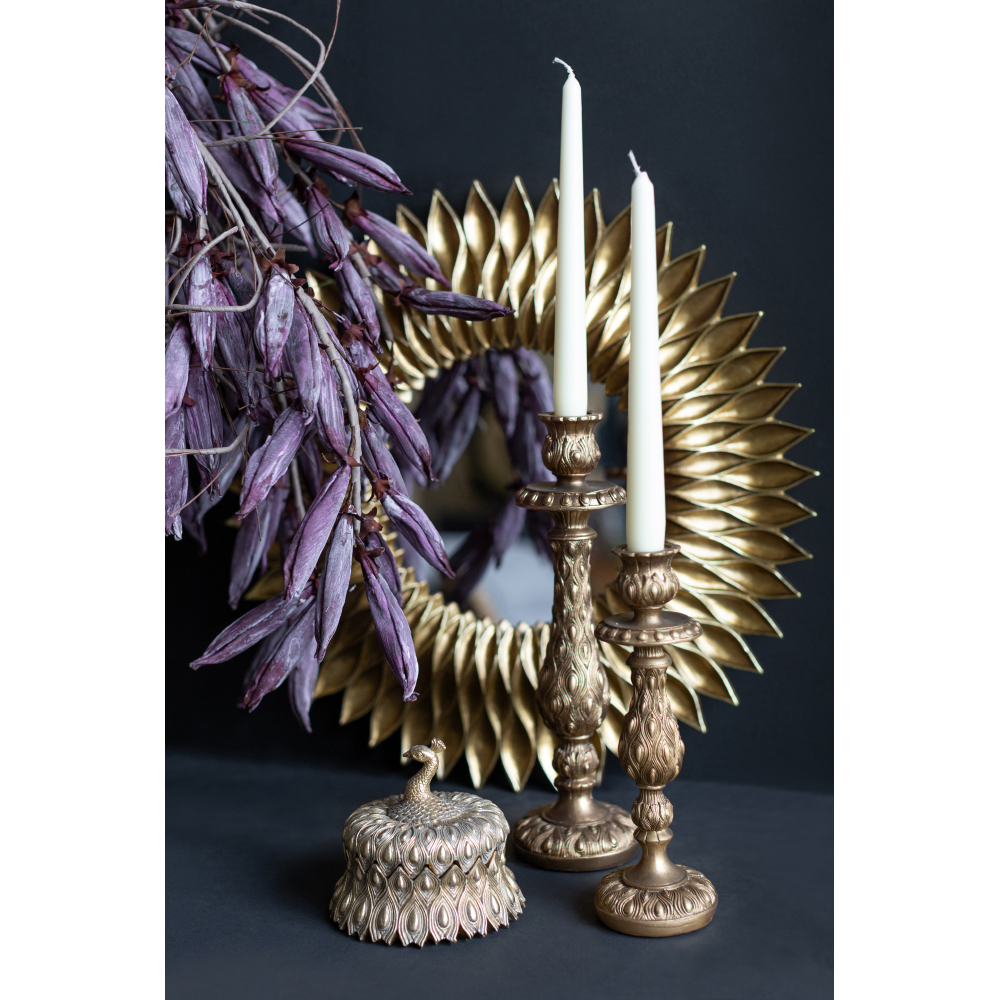 PEACOCK ΚΗΡΟΠΗΓΙΟ 10x10x33 POLYRESIN ΧΡΥΣΟ ΑΝΤΙΚΕ - Image 3