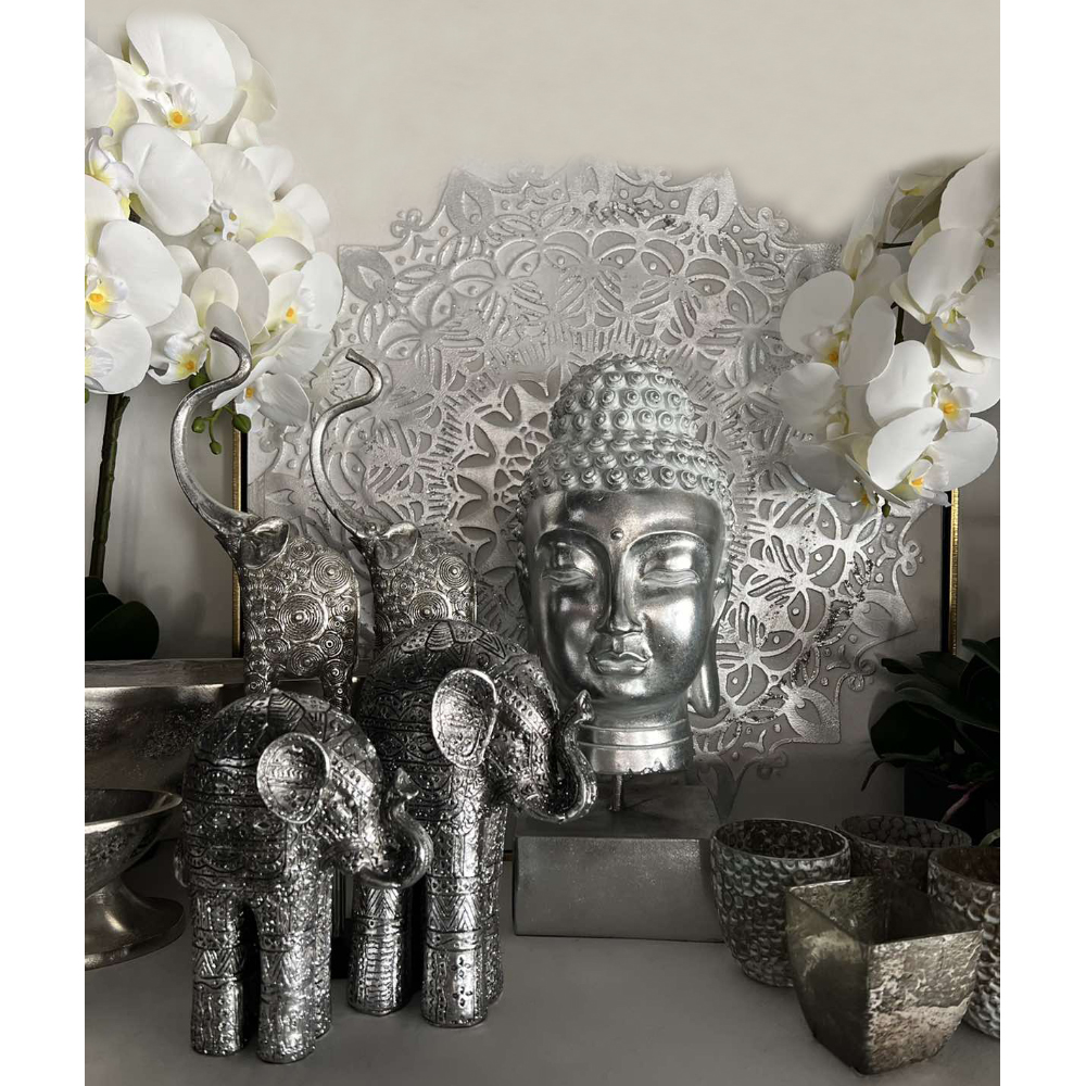 BUDAI ΔΙΑΚΟΣΜΗΤΙΚΟ ΒΟΥΔΑΣ 18x19x42 POLYRESIN ΑΣΗΜΙ - Image 4