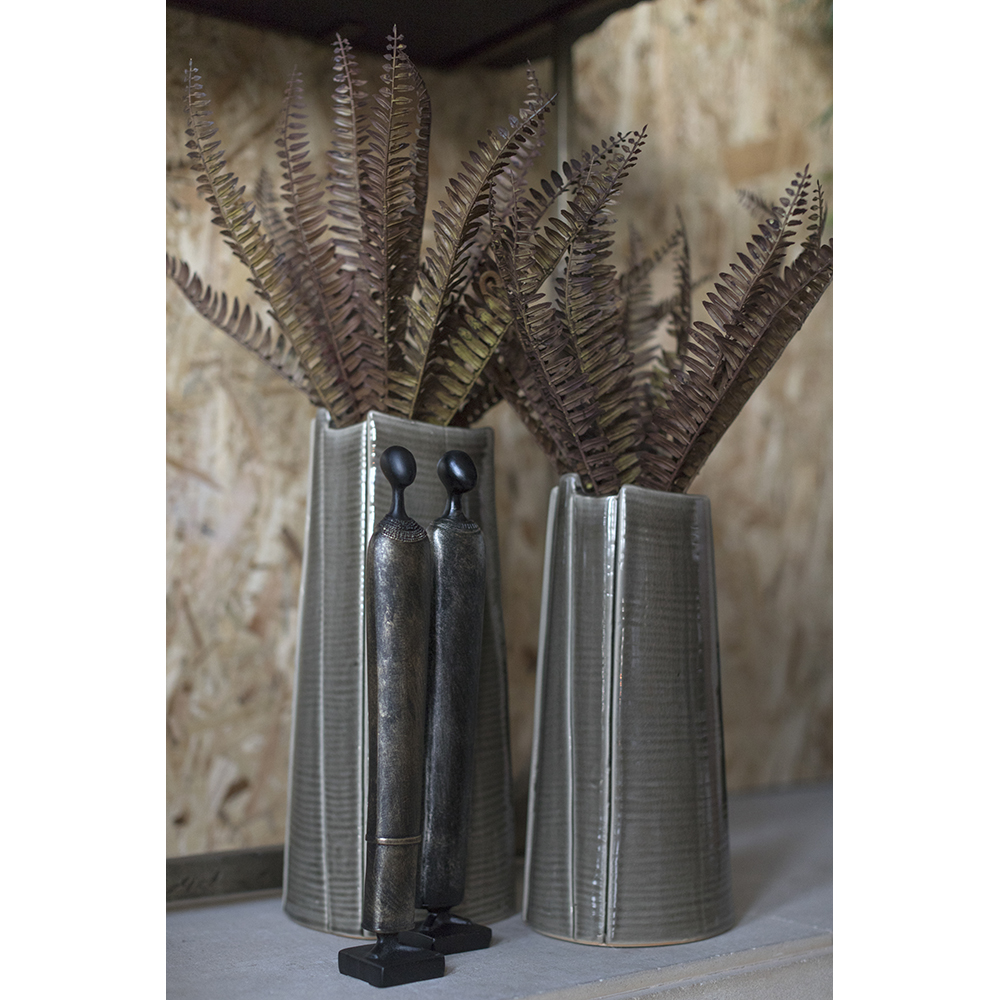 JUNGLE VASE 14x13x32 CERAMIC GREEN - Image 3