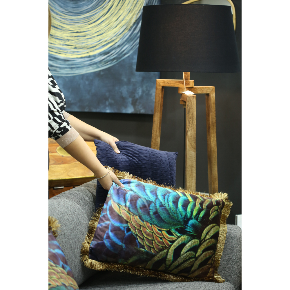 RELIEF ΔΙΑΚΟΣΜΗΤΙΚΟ ΜΑΞΙΛΑΡΙ 45x45 ΥΦΑΣΜΑ ΜΠΛΕ POLYESTER - Image 3