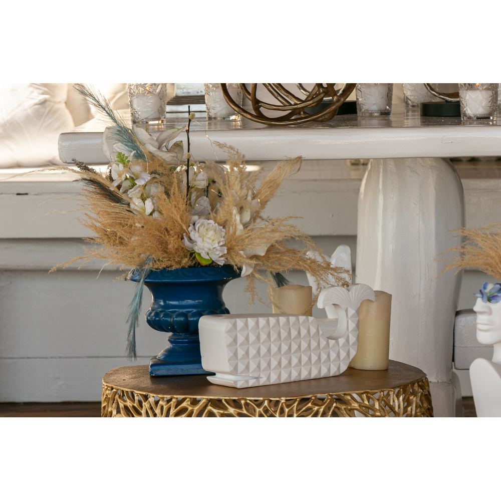 PISTRIS ΔΙΑΚΟΣΜΗΤΙΚΟ ΨΑΡΙ 40x11x18 POLYRESIN ΛΕΥΚΟ - Image 2