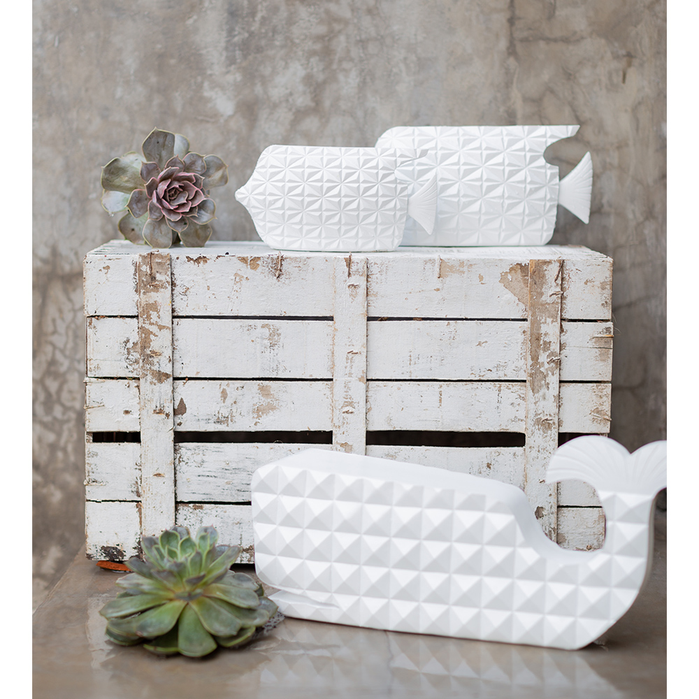 PISTRIS ΔΙΑΚΟΣΜΗΤΙΚΟ ΨΑΡΙ 40x11x18 POLYRESIN ΛΕΥΚΟ - Image 4