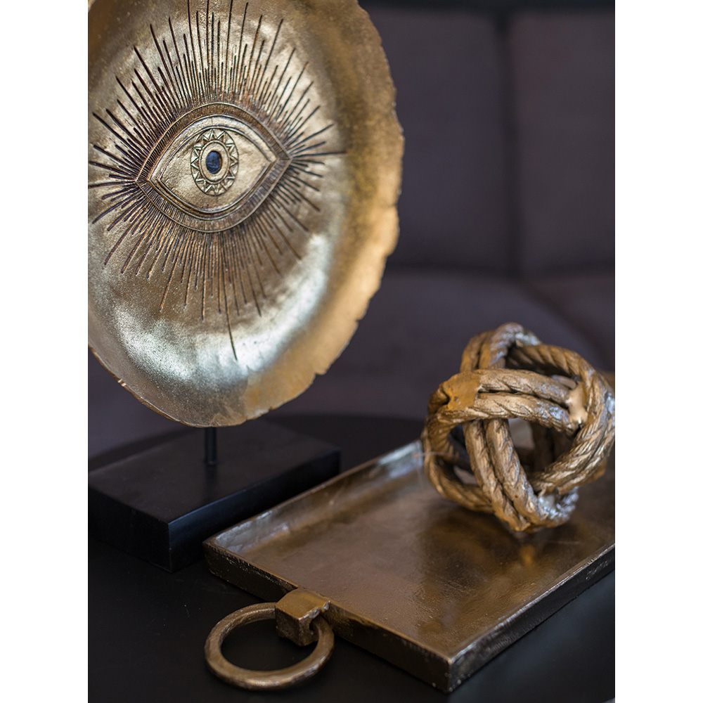 EYE ΔΙΑΚΟΣΜΗΤΙΚΟ TOTEM 32x10x41 POLYRESIN ΧΡΥΣΟ ΜΑΥΡΟ - Image 3