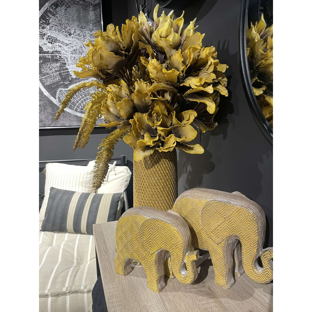 AFRICANA 2 ΔΙΑΚΟΣΜΗΤΙΚΟ ΕΛΕΦΑΝΤΑΣ 29x13x22 POLYRESIN ΚΙΤΡΙΝΟ - Image 2