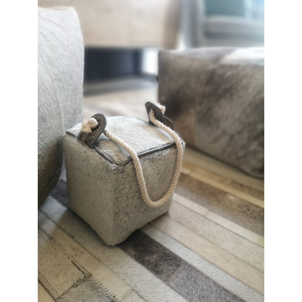 PUERTA ΔΙΑΚΟΣΜΗΤΙΚΟ DOOR STOPPER 15x15x15 ΔΕΡΜΑ ΓΚΡΙ ΒΑΜΒΑΚΙ - Image 2