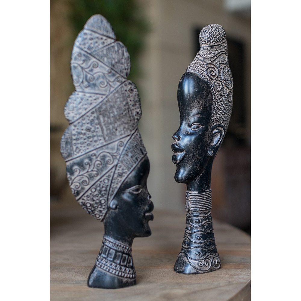 JABARI ΔΙΑΚΟΣΜΗΤΙΚΗ ΦΙΓΟΥΡΑ 13x6x43 POLYRESIN ΜΑΥΡΟ ΚΑΦΕ - Image 2