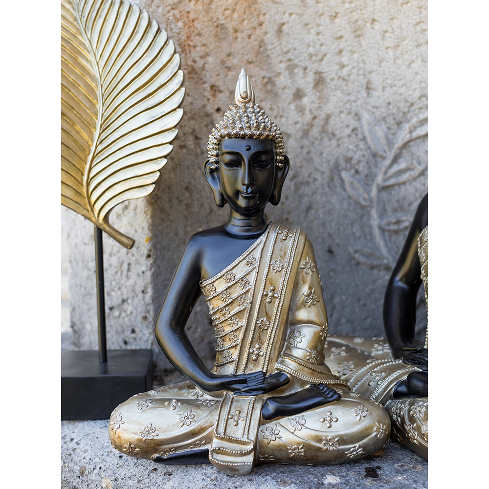 KEBA ΔΙΑΚΟΣΜΗΤΙΚΟ ΒΟΥΔΑΣ 24x14x33 POLYRESIN ΜΑΥΡΟ ΧΡΥΣΟ - Image 2