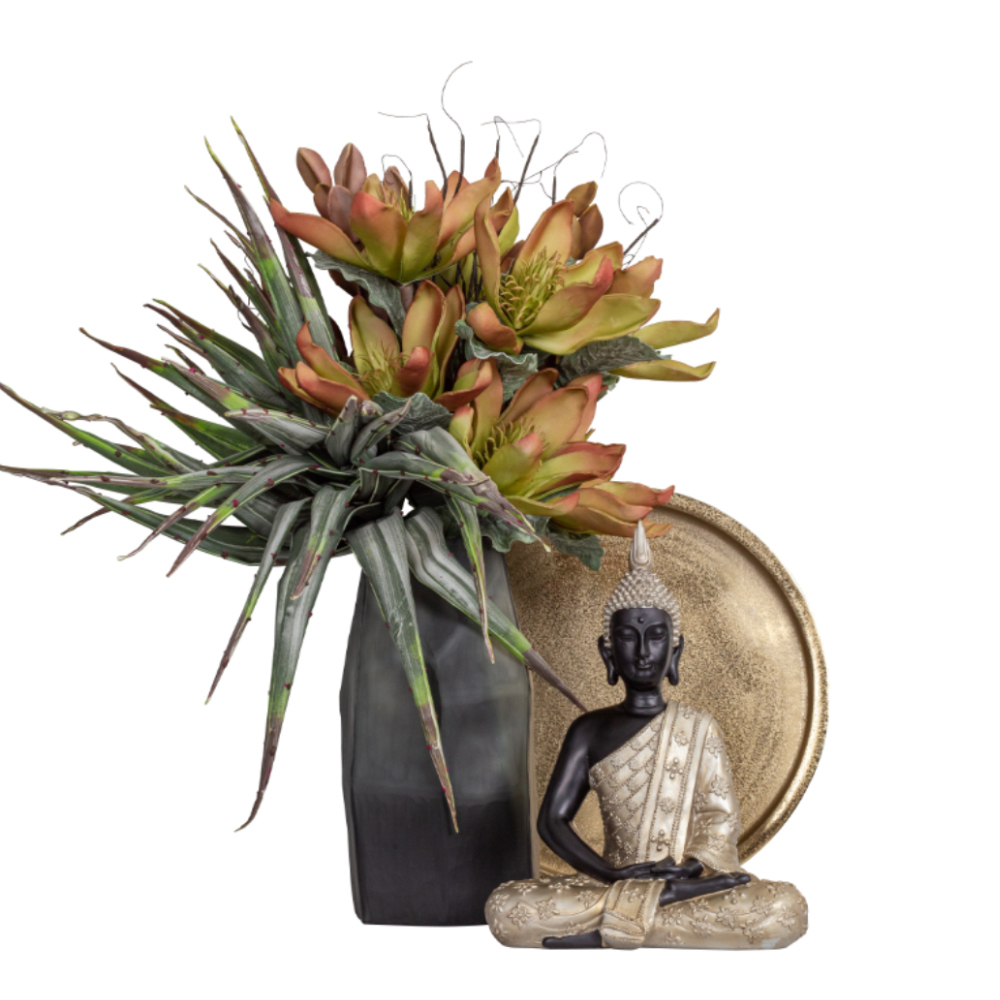 KEBA ΔΙΑΚΟΣΜΗΤΙΚΟ ΒΟΥΔΑΣ 24x14x33 POLYRESIN ΜΑΥΡΟ ΧΡΥΣΟ - Image 3
