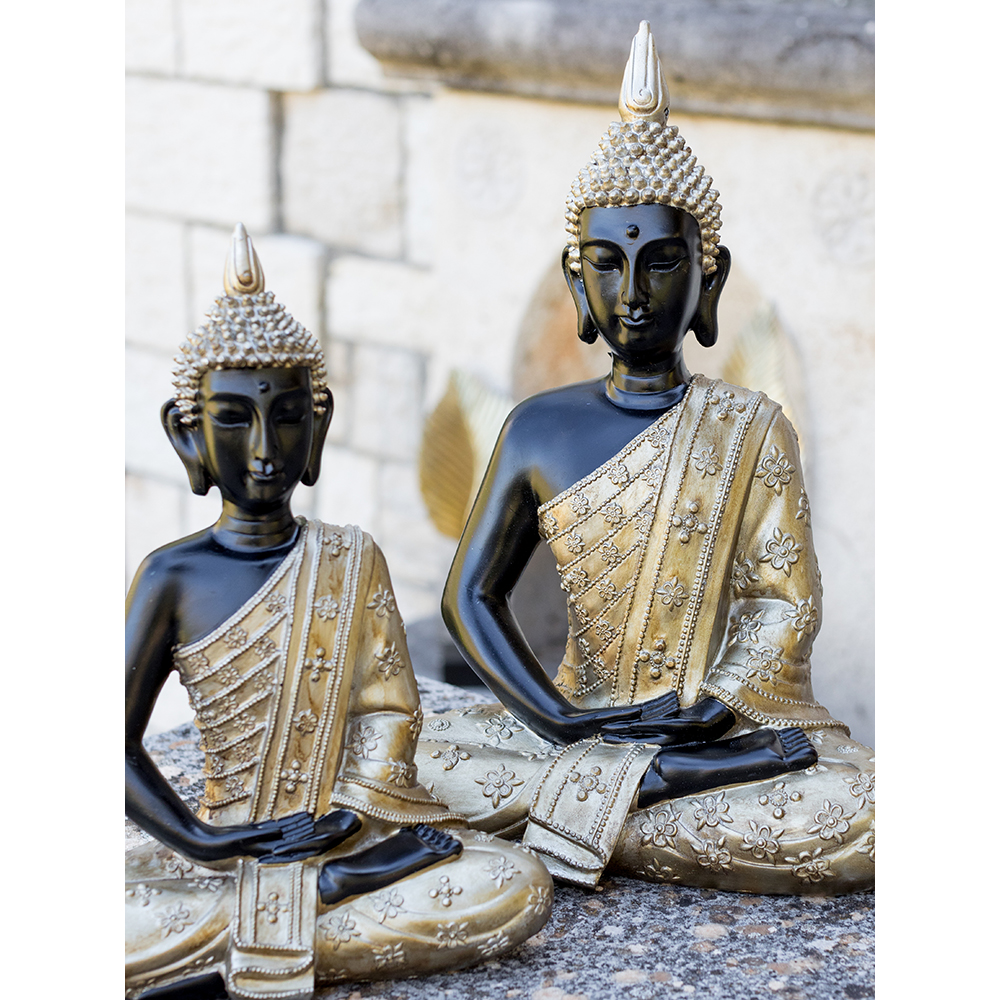 KEBA ΔΙΑΚΟΣΜΗΤΙΚΟ ΒΟΥΔΑΣ 24x14x33 POLYRESIN ΜΑΥΡΟ ΧΡΥΣΟ - Image 5