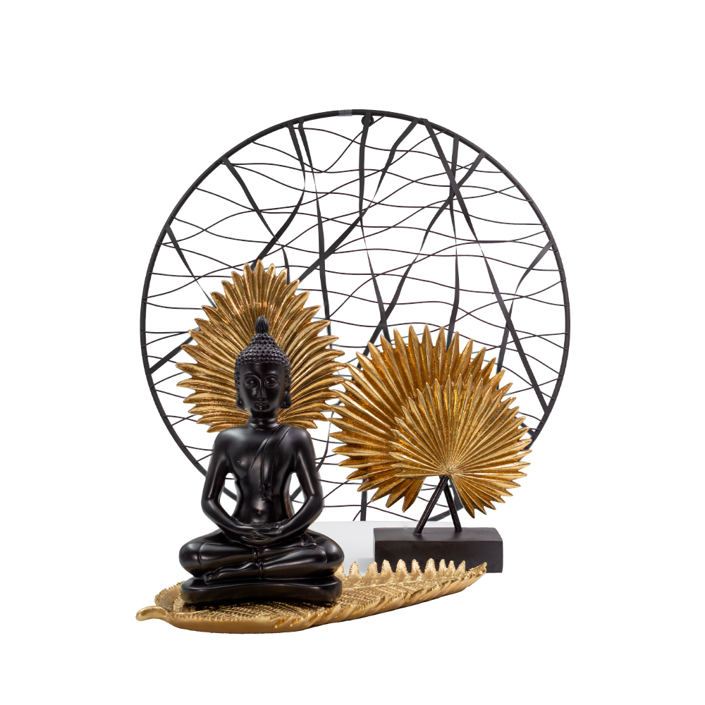 NABASA ΔΙΑΚΟΣΜΗΤΙΚΟ ΒΟΥΔΑΣ 18x10x29 POLYRESIN ΜΑΥΡΟ - Image 4