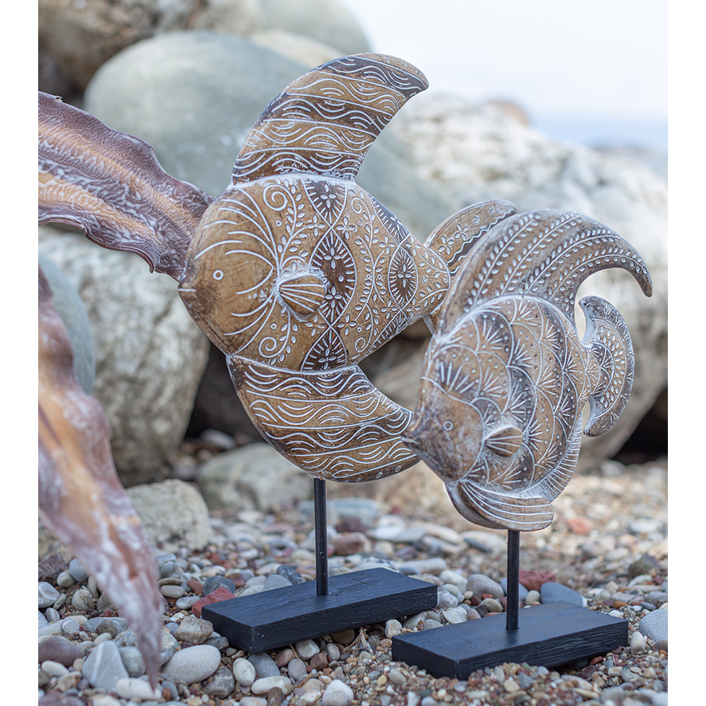 GOURAMI ΔΙΑΚΟΣΜΗΤΙΚΟ ΨΑΡΙ 26x6x33 POLYRESIN ΚΑΦΕ - Image 3