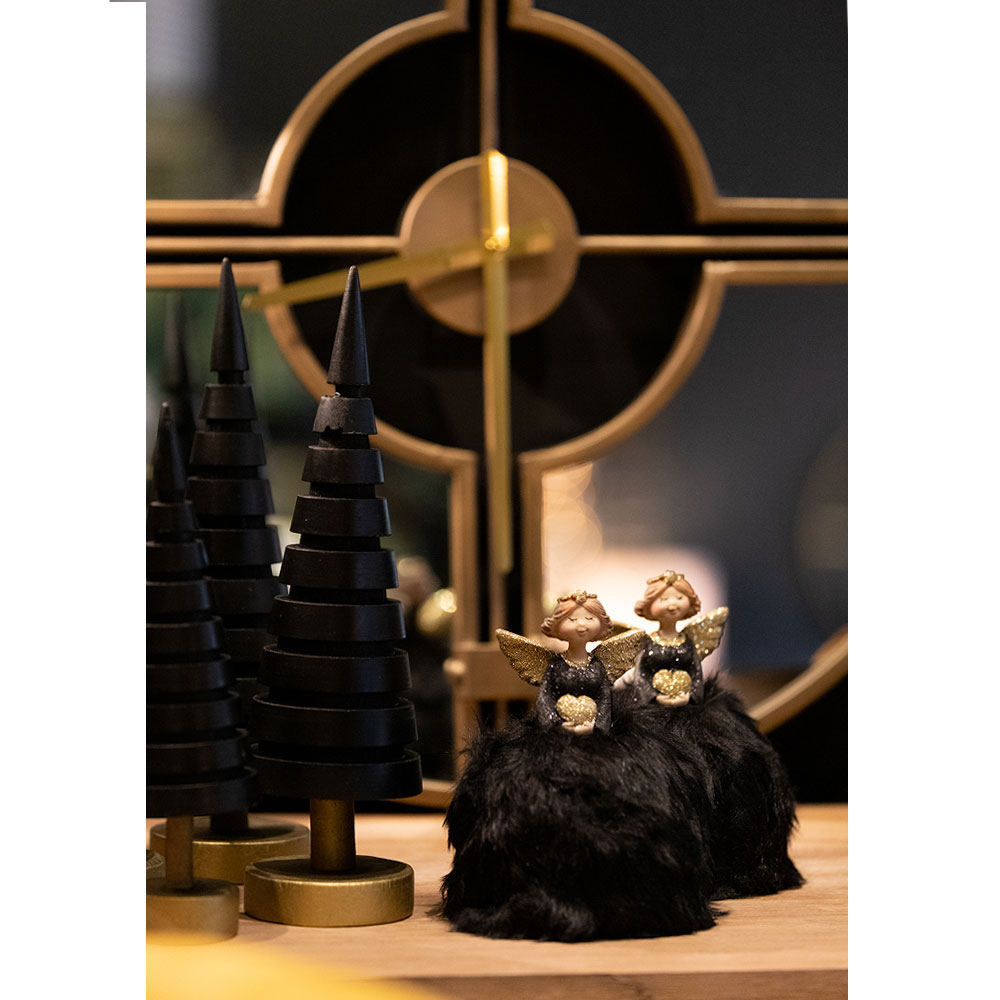 NIGHT ΧΡΙΣΤΟΥΓΕΝΝΙΑΤΙΚΟ ΔΙΑΚΟΣΜΗΤΙΚΟ ΔΕΝΤΡΟ 7x7x22 MDF ΜΑΥΡΟ - Image 3