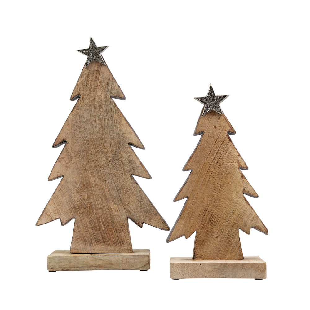 NATALE ΧΡΙΣΤΟΥΓΕΝΝΙΑΤΙΚΟ ΔΙΑΚΟΣΜΗΤΙΚΟ ΔΕΝΤΡΟ 24x8x41 ΞΥΛΟ ΦΥΣΙΚΟ ΓΚΡΙ - Image 3