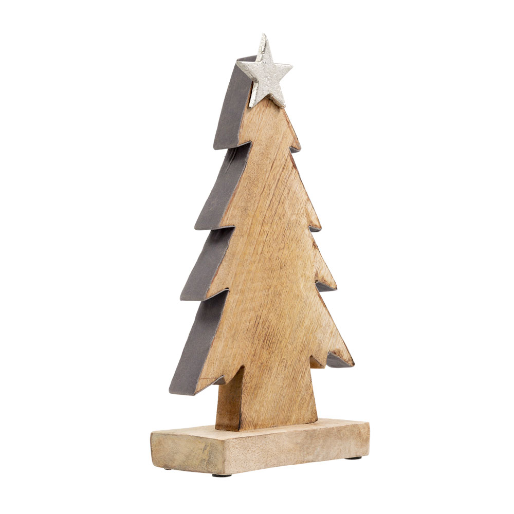NATALE ΧΡΙΣΤΟΥΓΕΝΝΙΑΤΙΚΟ ΔΙΑΚΟΣΜΗΤΙΚΟ ΔΕΝΤΡΟ 17x7x30 ΞΥΛΟ ΦΥΣΙΚΟ ΓΚΡΙ - Image 2