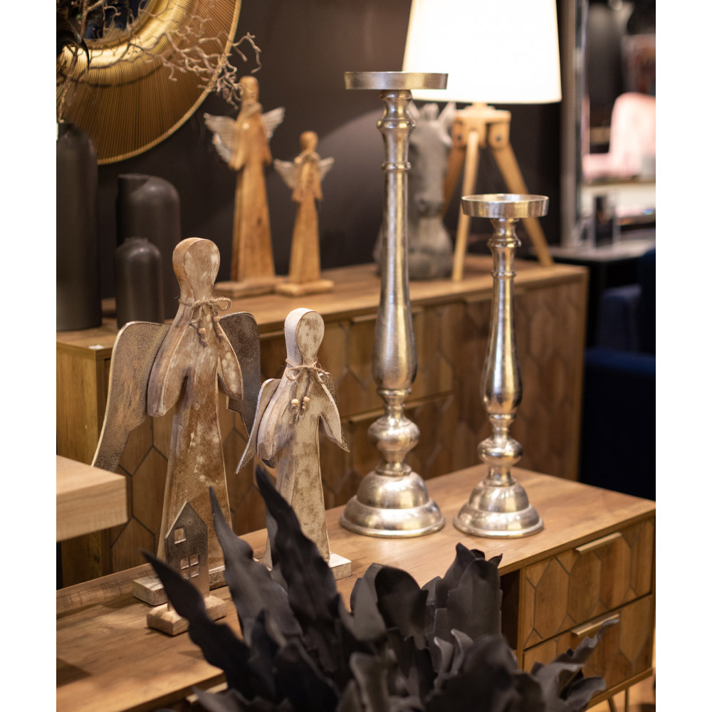 ENKEL ΧΡΙΣΤΟΥΓΕΝΝΙΑΤΙΚΟ ΔΙΑΚΟΣΜΗΤΙΚΟ ΑΓΓΕΛΟΣ 35x7x42 ΞΥΛΟ ΑΣΗΜΙ ΑΛΟΥΜΙΝΙΟ - Image 3