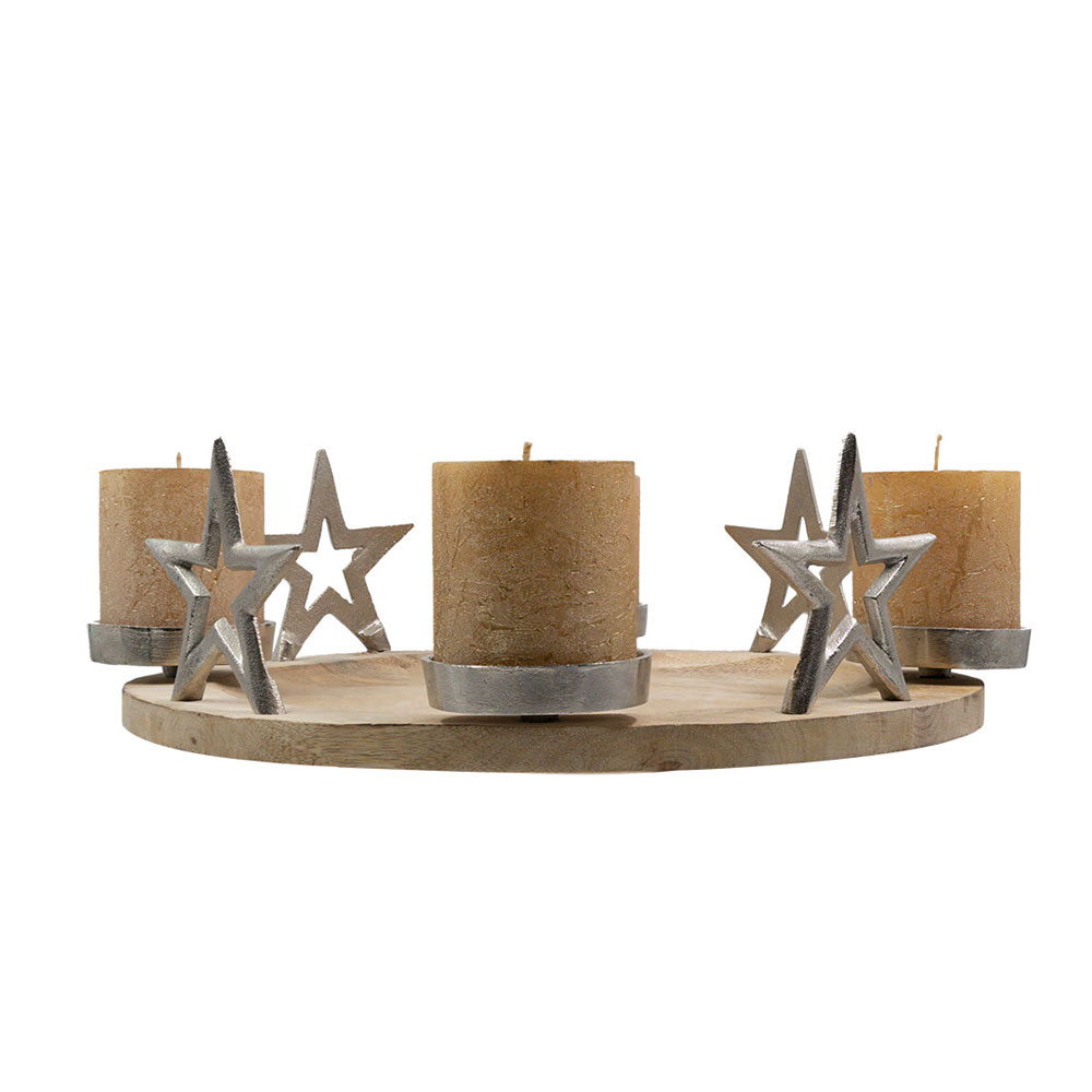 SACRO ΒΑΣΗ ΡΕΣΩ ΧΡΙΣΤΟΥΓΕΝΝΙΑΤΙΚΗ 13x40x40 ΞΥΛΟ ΑΣΗΜΙ ΑΛΟΥΜΙΝΙΟ - Image 3