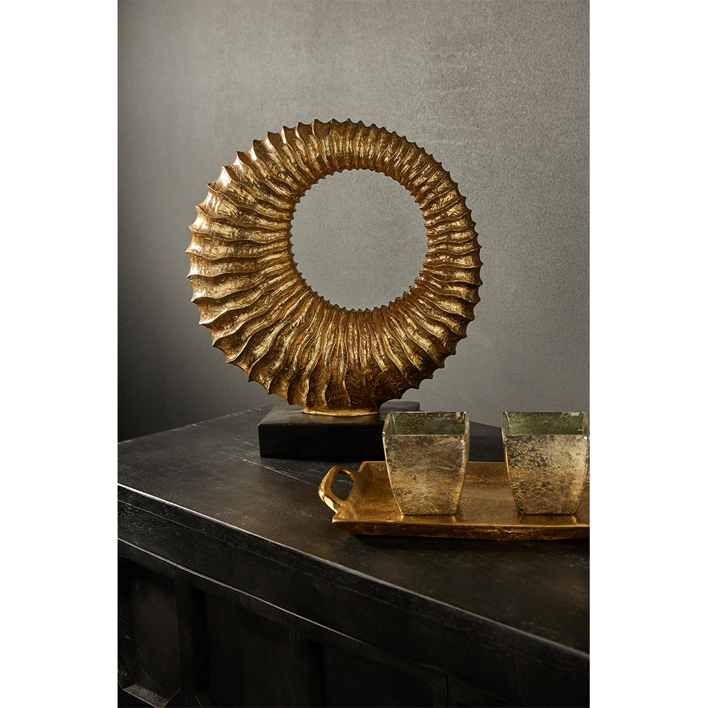 ADHARC ΔΙΑΚΟΣΜΗΤΙΚΟ TOTEM 32x10x35 POLYRESIN ΧΡΥΣΟ ΜΑΥΡΟ - Image 2