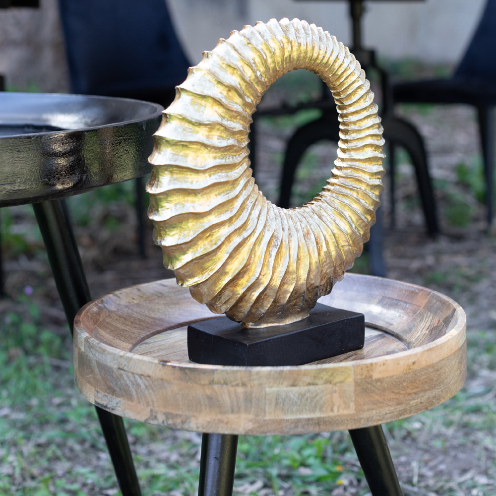 ADHARC ΔΙΑΚΟΣΜΗΤΙΚΟ TOTEM 32x10x35 POLYRESIN ΧΡΥΣΟ ΜΑΥΡΟ - Image 4