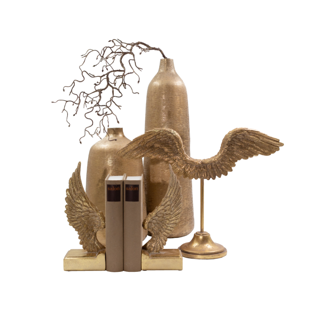 VOLE ΔΙΑΚΟΣΜΗΤΙΚΟ ΦΤΕΡΑ 41x12x30 POLYRESIN ΧΡΥΣΟ ΑΝΤΙΚΕ - Image 2