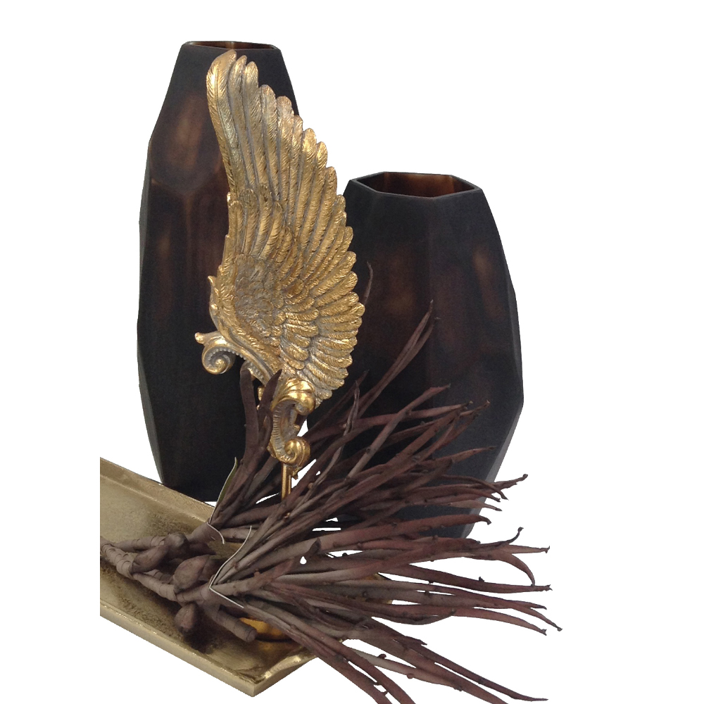 VOLE ΔΙΑΚΟΣΜΗΤΙΚΟ ΦΤΕΡΟ 15x11x46 POLYRESIN ΧΡΥΣΟ ΑΝΤΙΚΕ - Image 2