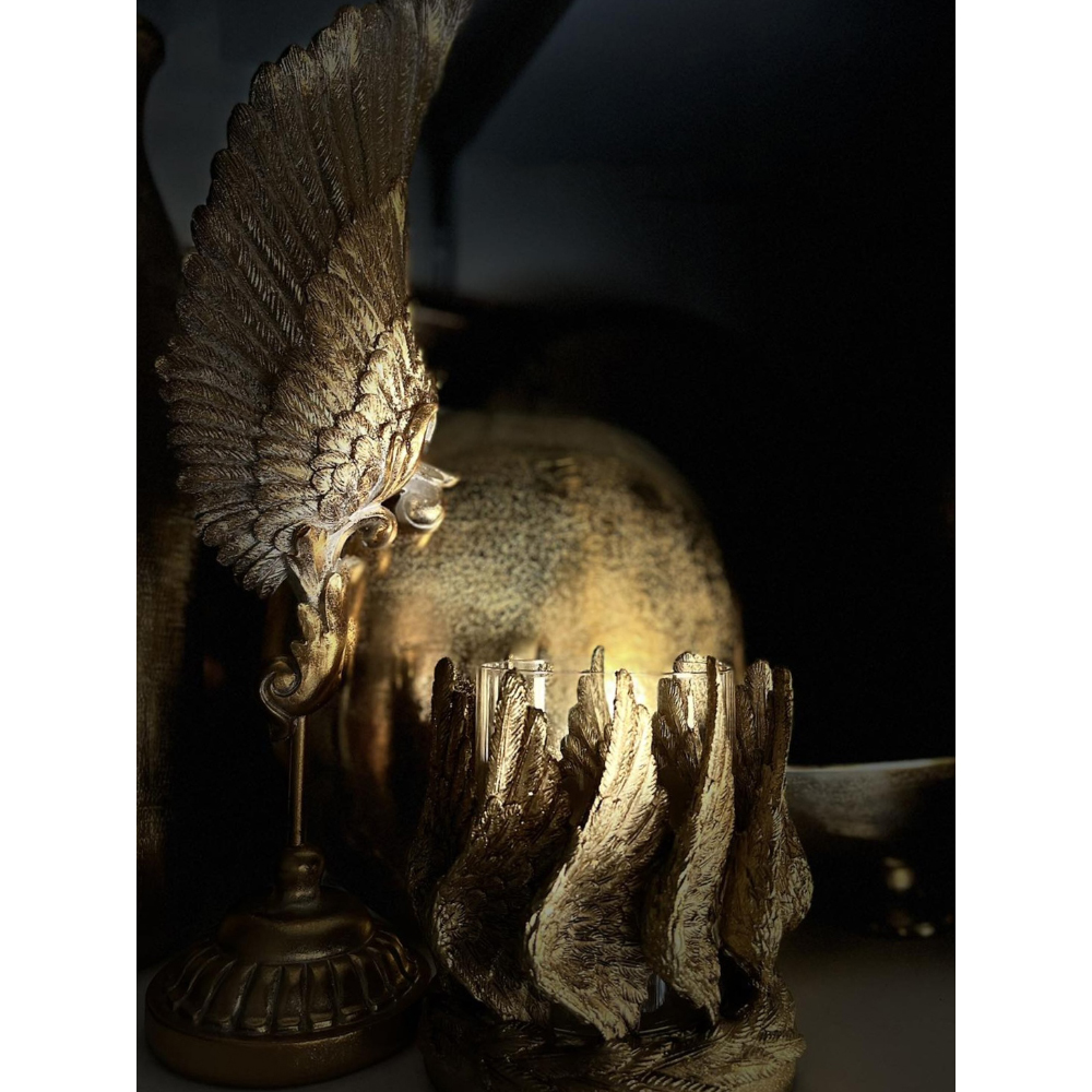 VOLE ΔΙΑΚΟΣΜΗΤΙΚΟ ΦΤΕΡΟ 15x11x46 POLYRESIN ΧΡΥΣΟ ΑΝΤΙΚΕ - Image 3