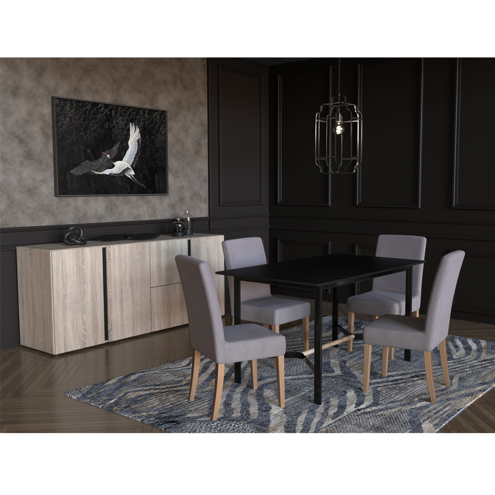 CRANE ΠΙΝΑΚΑΣ ΔΙΑΚΟΣΜΗΣΗΣ 123x83x5 ΚΑΜΒΑΣ ΜΑΥΡΟ ΓΚΡΙ ΞΥΛΟ ΛΕΥΚΟ - Image 2