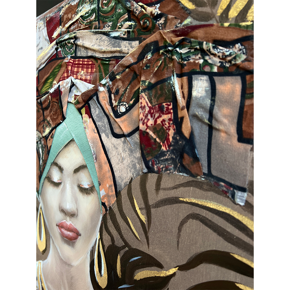 JUNGLE LADY ΠΙΝΑΚΑΣ ΔΙΑΚΟΣΜΗΣΗΣ 76x100x4 ΚΑΜΒΑΣ ΠΟΛΥΧΡΩΜΟ ΞΥΛΟ - Image 2