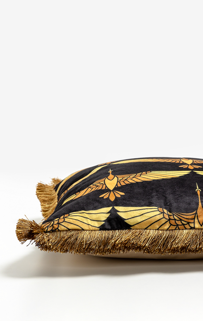 GARZA ΔΙΑΚΟΣΜΗΤΙΚΟ ΜΑΞΙΛΑΡΙ 45x45 ΥΦΑΣΜΑ ΜΑΥΡΟ ΧΡΥΣΟ - Image 3