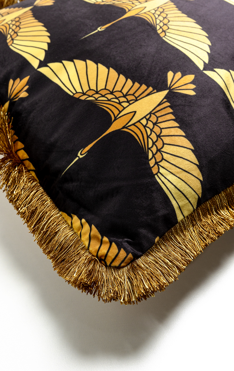 GARZA ΔΙΑΚΟΣΜΗΤΙΚΟ ΜΑΞΙΛΑΡΙ 45x45 ΥΦΑΣΜΑ ΜΑΥΡΟ ΧΡΥΣΟ - Image 4