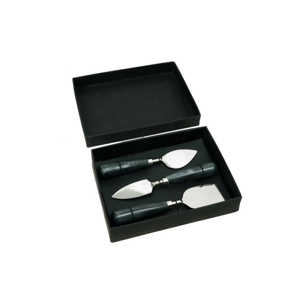 MARMO SET ΣΕΡΒΙΡΙΣΜΑΤΟΣ ΤΥΡΙΩΝ SET 3ΤΜΧ 18x5x2 ΑΤΣΑΛΙ ΜΑΥΡΟ ΜΑΡΜΑΡΟ - Image 2