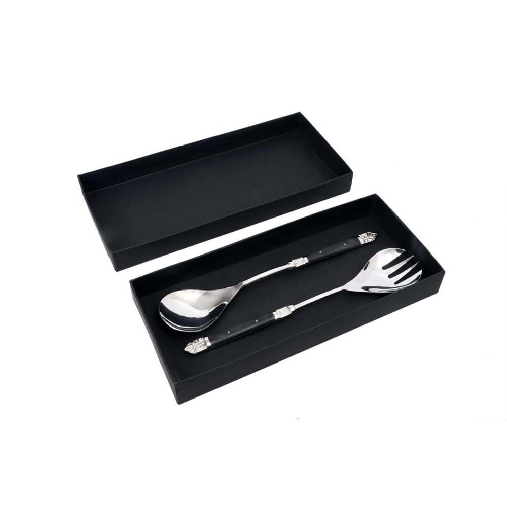 ROYAL SET ΣΕΡΒΙΡΙΣΜΑΤΟΣ ΣΑΛΑΤΑΣ SET 2ΤΜΧ 29x6x2 ΑΤΣΑΛΙ ΜΑΥΡΟ RESIN - Image 2