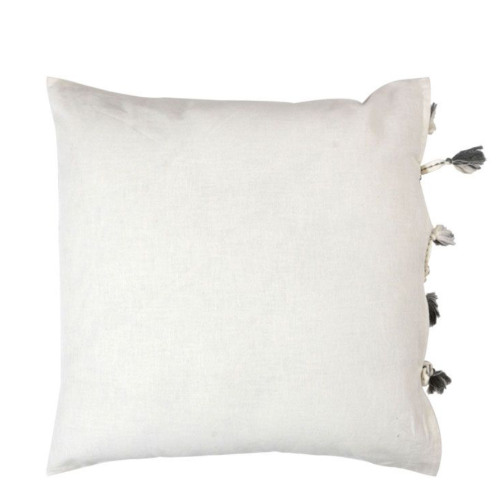 AMMOS 2 ΔΙΑΚΟΣΜΗΤΙΚΟ ΜΑΞΙΛΑΡΙ 50x50cm ΥΦΑΣΜΑ ΛΕΥΚΟ ΜΠΕΖ ΒΑΜΒΑΚΙ