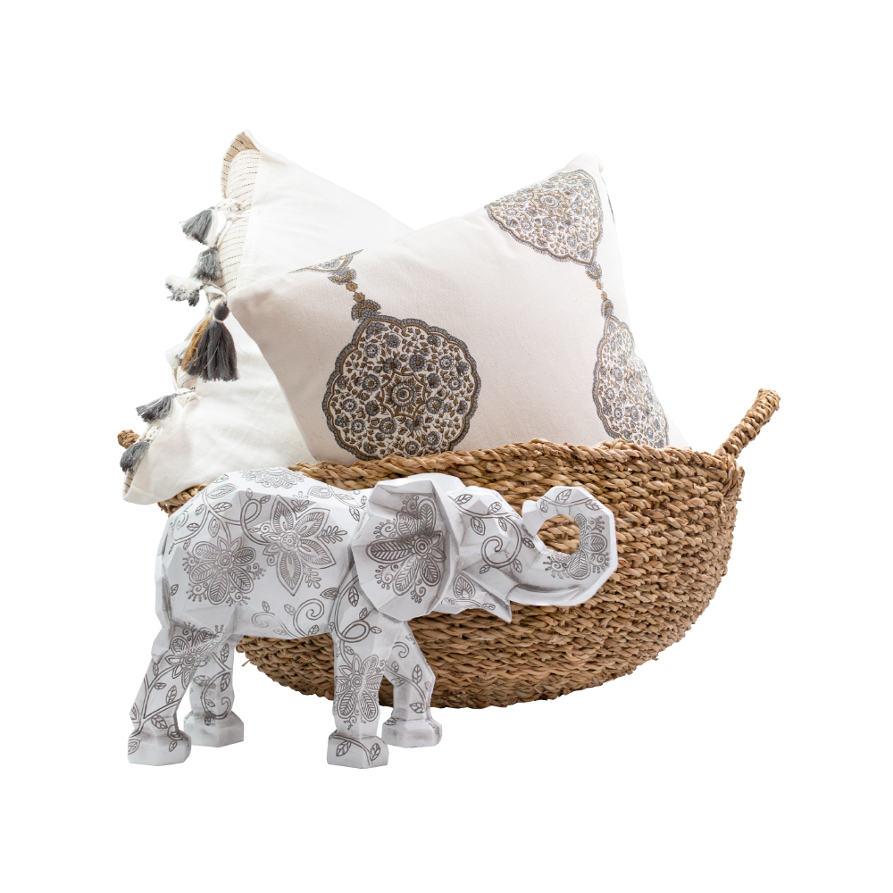 AMMOS 3 ΔΙΑΚΟΣΜΗΤΙΚΟ ΜΑΞΙΛΑΡΙ 45x45 ΥΦΑΣΜΑ ΜΠΕΖ ΚΑΦΕ ΒΑΜΒΑΚΙ - Image 3