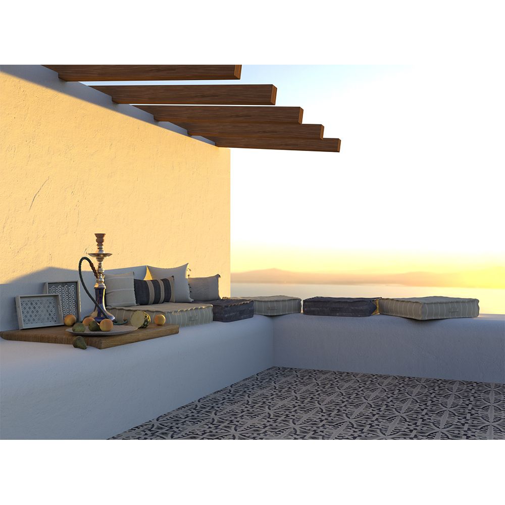 AMMOS 7 ΔΙΑΚΟΣΜΗΤΙΚΟ ΜΑΞΙΛΑΡΙ 45x45cm ΥΦΑΣΜΑ ΜΠΕΖ ΒΑΜΒΑΚΙ - Image 3