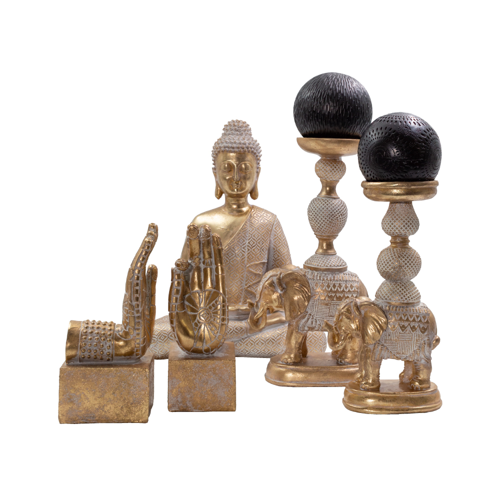 ELEPHAS 1 ΚΗΡΟΠΗΓΙΟ 15x9x28 POLYRESIN ΧΡΥΣΟ ΛΕΥΚΟ - Image 2