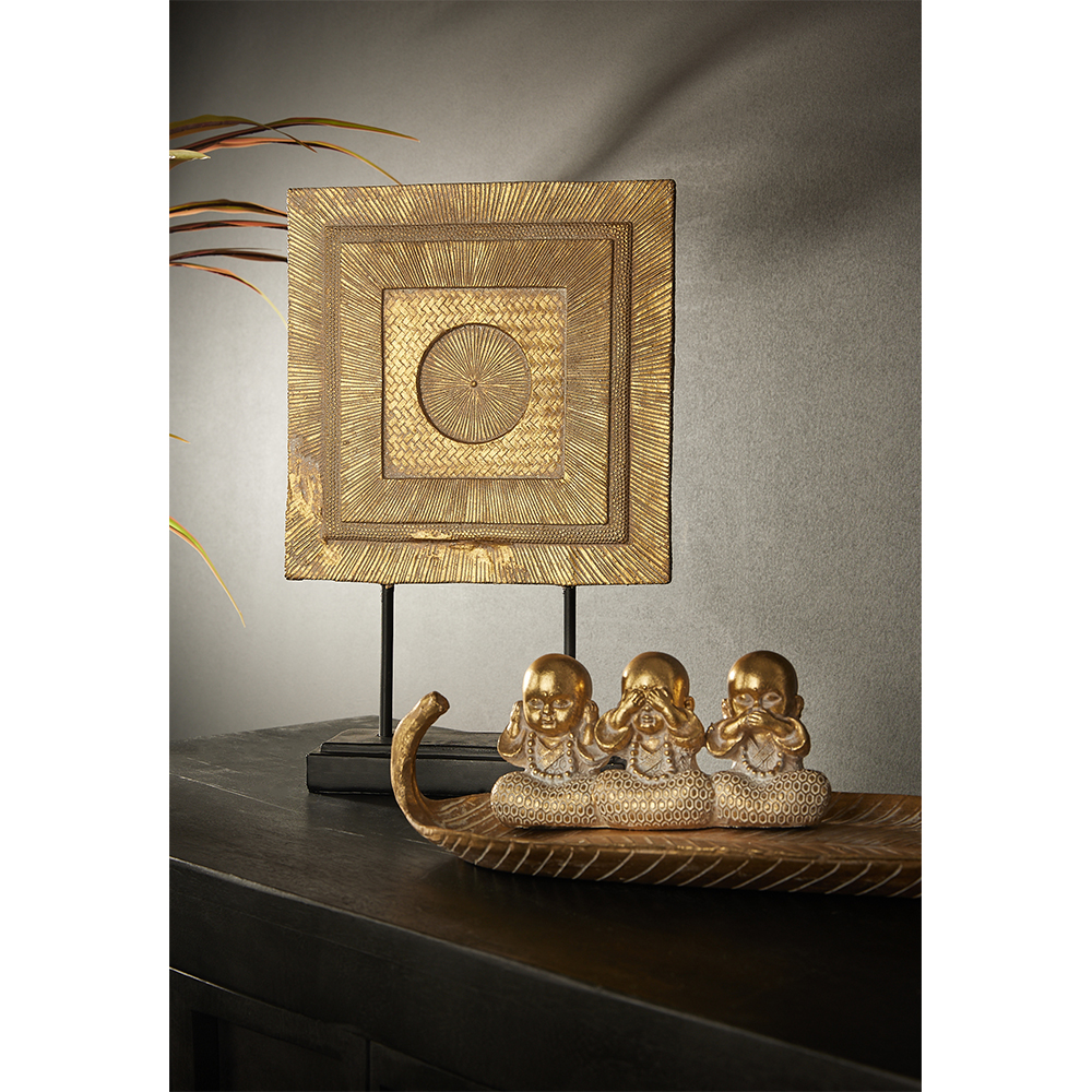 MAHATMA ΔΙΑΚΟΣΜΗΤΙΚΟ ΦΥΛΛΟ 44x16x11 POLYRESIN ΧΡΥΣΟ - Image 2