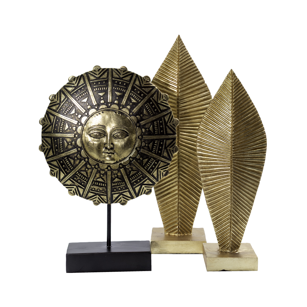 PANDANUS 2 ΔΙΑΚΟΣΜΗΤΙΚΟ TOTEM 17x12x48 POLYRESIN ΧΡΥΣΟ - Image 3